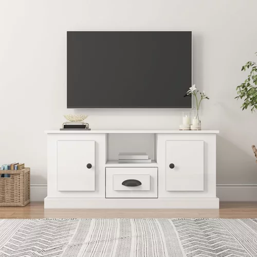 vidaXL TV ormarić sjajni bijeli 100x35 5x45 cm od konstruiranog drva