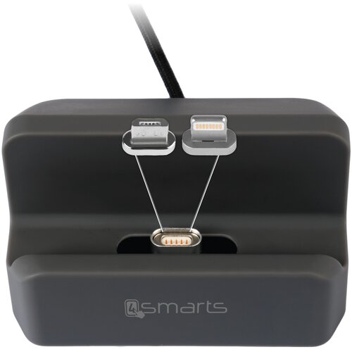 4SMARTS Magnetna Polnilna Postaja GRAVITYDock + Lightning in Micro-USB Priključek 10.5W - črn Slike