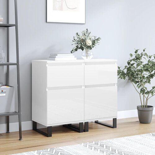 vidaXL Komode 2 kom sjajne bijele 40 x 35 x 70 cm konstruirano drvo Cijene