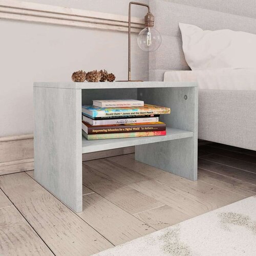  Noćni ormarići od iverice 2 kom siva boja betona 40x30x30 cm Cijene