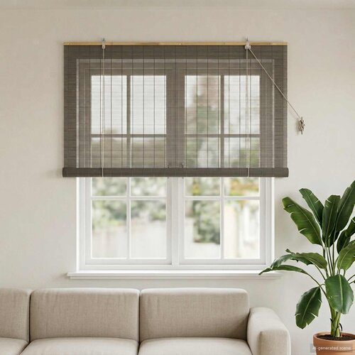 Rolo zavjesa Siva 150 x 160 cm Bambus Slike