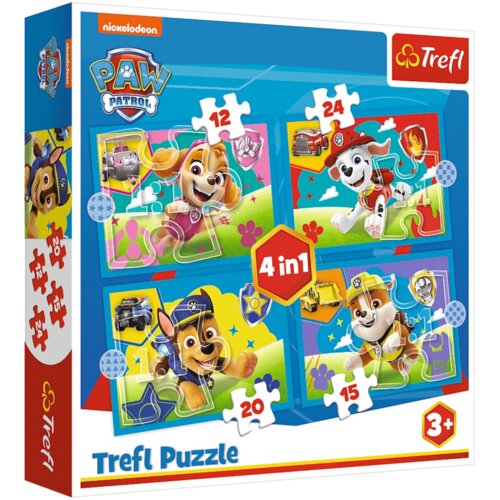 Puzzle 4u1 Paw Patrol psići koji trče - Trefl 34628 Slike