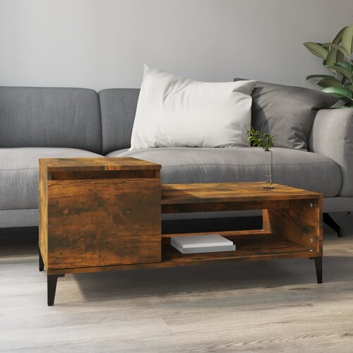 vidaXL Klubska mizica dimljeni hrast 100x50x45 cm inženirski les Cene