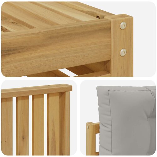  Set vanjskih sofa 6 kom. Bijela i svjetlosiva 329 x 162,5 x 73 cm Slike