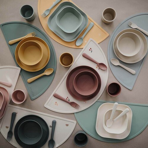 Mushie Fork and Spoon Set pribor Soft Lilac 2 kos Slike