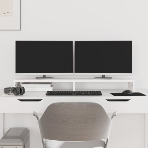 vidaXL Stalak za monitor bijeli 100x27x10 cm od masivne borovine Cijene