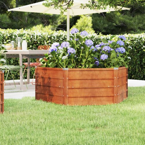 VidaXL Povi&amp;scaron;ena vrtna gredica boja hrđe 129x129x45 cm čelik COR-TEN Slike