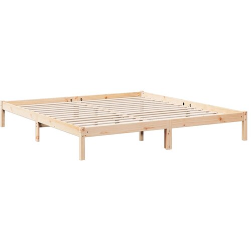  Dugi okvir kreveta bez madraca 200 x 220 cm od borovine Slike