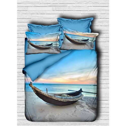  130 bluebeige double quilt cover set Cene