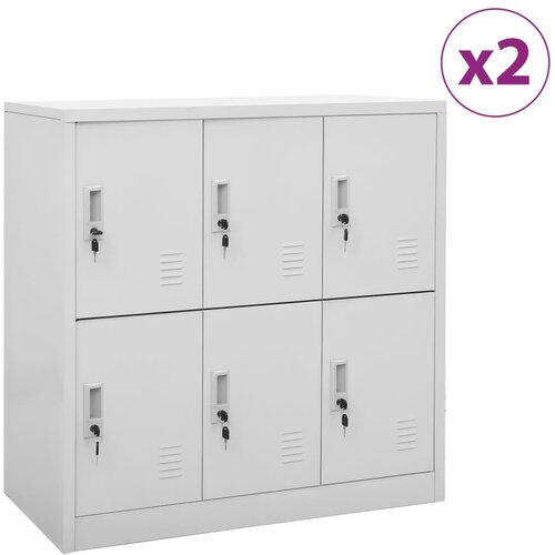  Ormarići s ključem 2 kom svjetlosivi 90 x 45 x 92,5 cm čelični Cijene