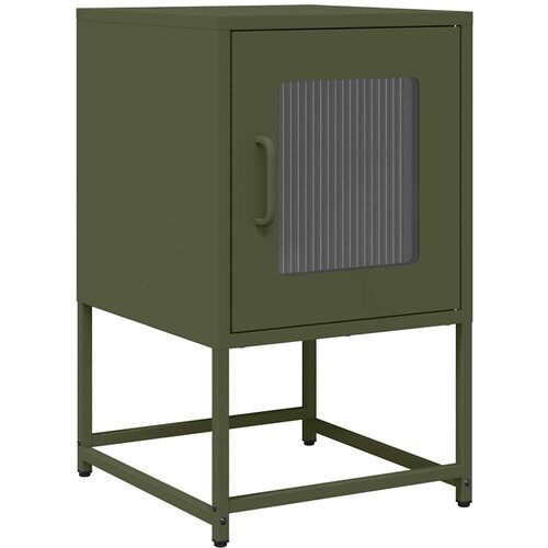 Maison Chic Nočna omarica - Nočna miza olivno zelena 36x39x60,5 cm Hladno valjano jeklo, (21686877) Slike