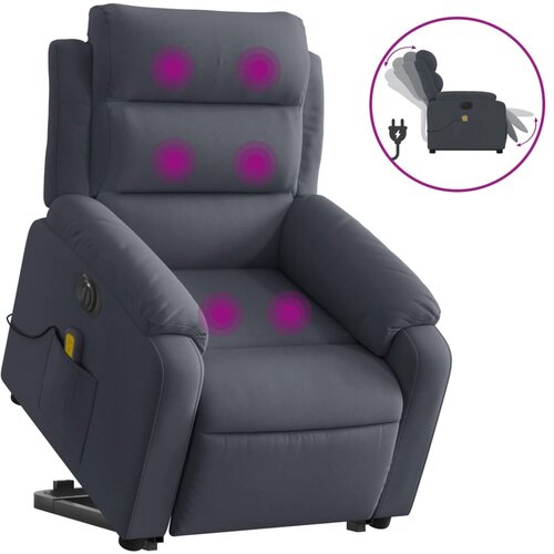 Maison Chic Električni masažni naslanjač - Relax naslanjač s funkcijo vstajanja tm. siv žamet, (22061818) Cene