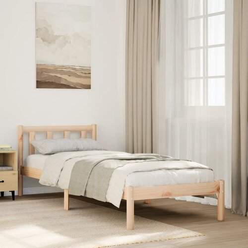 vidaXL Daljši posteljni okvir brez vzmetnice 90x220 cm trdna borovina Cene