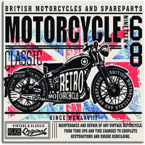 Pintdecor Zidni ukras British Motorcycles Slike