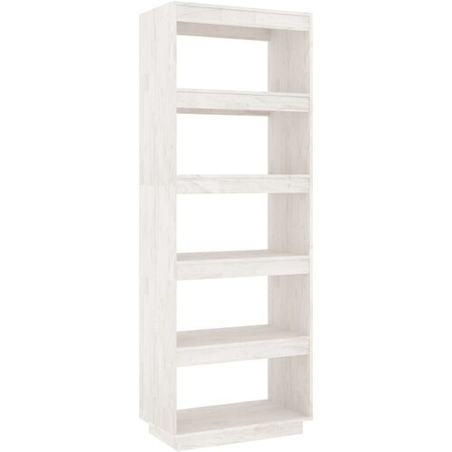Maison Chic Knjižna omara - Knjižni regal za razdelitev prostora bela 60x35x167 cm borovina, (21724753) Slike