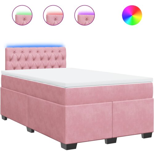 vidaXL Box spring postelja z vzmetnico roza 120x200 cm žamet, (21309783) Cene