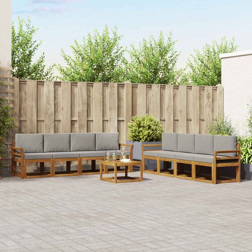  Set vanjskih sofa 9 kom. Prirodna i svijetlo siva Cene