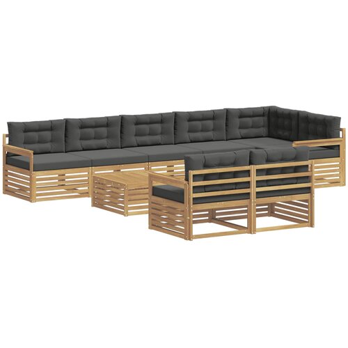  Set vanjskih sofa 9 kom. Bijela i antracit Poliester 79 x 79 x 37 cm Slike