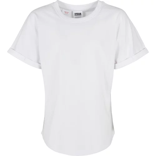 Urban Classics Kids Long Shaped Turnup Tee T-Shirt for Boys - White