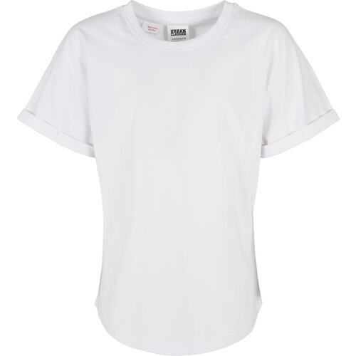 Urban Classics Kids Long Shaped Turnup Tee T-Shirt for Boys - White Cene