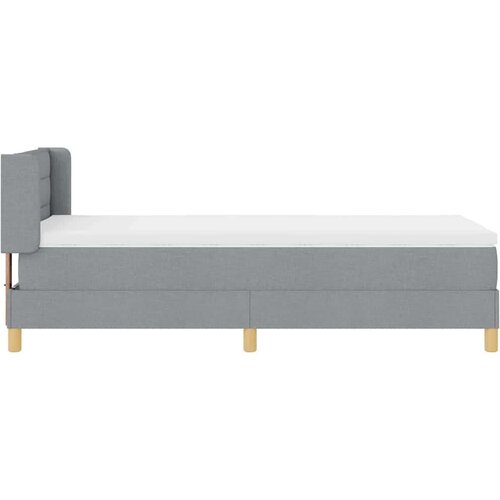 VidaXL Krevet s oprugama s madracem Svjetlosiva 90 x 190 cm tkanina Slike