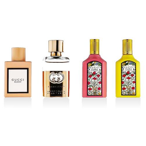 Gucci Mini Set set: parfumska voda Flora Gorgeous Orchid 5 ml + parfumska voda Flora Gorgeous Gardenia 5 ml + EDT Guilty Pour Femme 5 ml + parfumska voda Bloom 5 ml za žene Slike