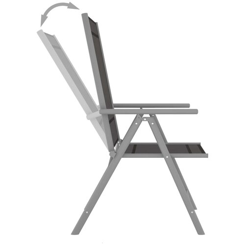  5-dijelni vrtni blagovaonski set aluminij i tekstilen srebrni Slike
