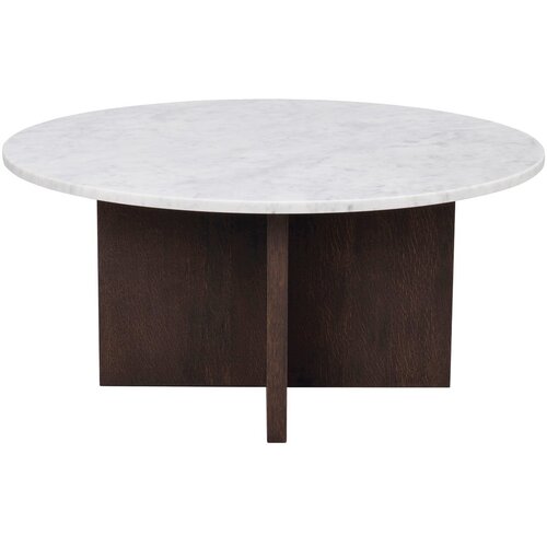 Rowico Belo-rjava okrogla mizica iz marmorja 90x90 cm Brooksville - Rowico Cene