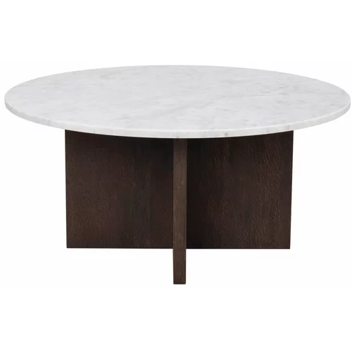 Rowico Belo-rjava okrogla mizica iz marmorja 90x90 cm Brooksville - Rowico
