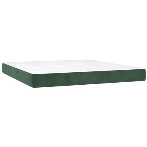 vidaXL Box spring postelja z vzmetnico temno zelena 180x200 Cene