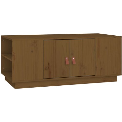 Maison Chic Klubska mizica - kavna mizica - Nizka mizica medeno rjava 100x50x41 cm trdna borovina, (21754402) Slike