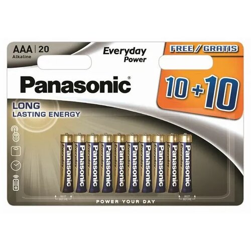 Panasonic baterije LR03EPS/20BW-AAA Alkalne Everyday 20 komada Slike