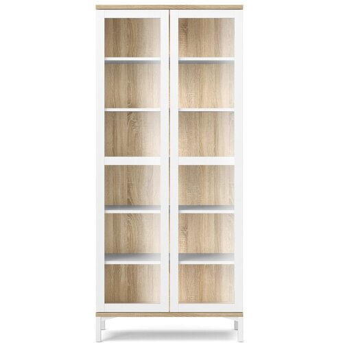 Tvilum Bijela/u prirodnoj boji vitrina u dekoru hrasta 89x203x36 cm Roomers – Cijene