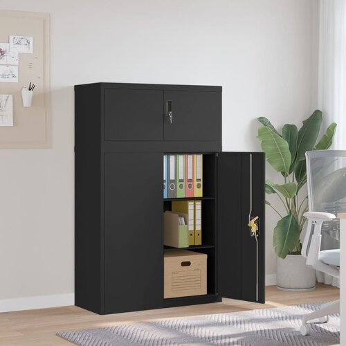 The Living Store Arhivska omara črna 90x40x145 cm jeklo - Arhivska Omara, (21835290) Slike