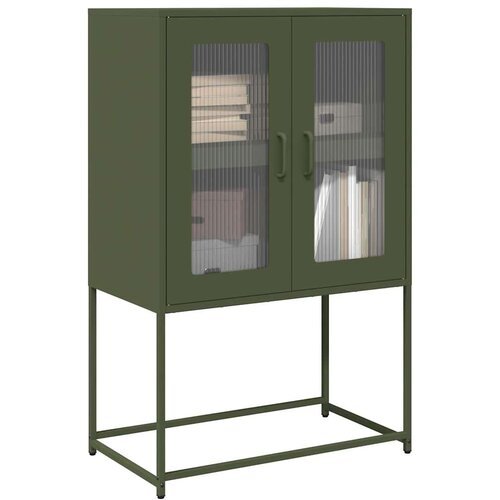 vidaXL Highboard Olive Green 68x39x107 cm Jeklo Cene