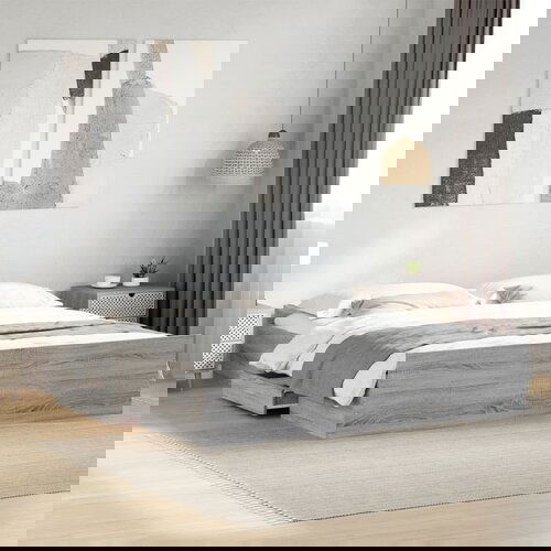 Furnova Posteljni okvir s predali siva sonoma 180x200 cm inženirski les, (21935004) Slike