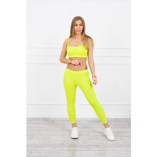 Kesi Striped top set with a yellow neon blouse Slike