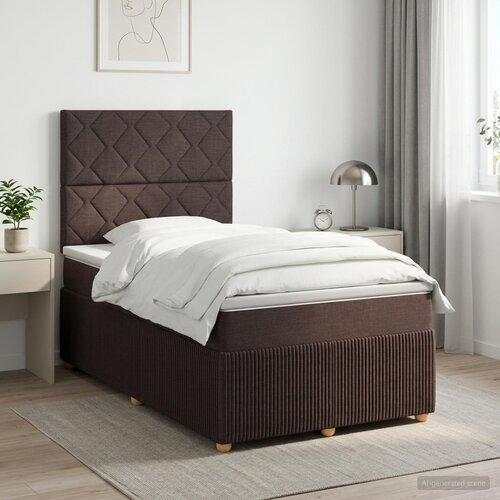  Boxspring krevet s madracem Tamno smeđa 120 x 200 cm Tkanina Cijene