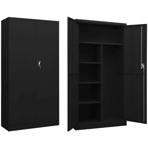 vidaXL Omara s ključavnico črna 90x40x180 cm jeklo Cene