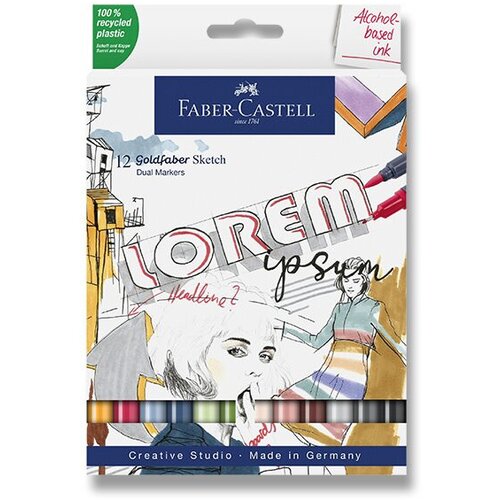 Faber-Castell Flomaster Goldfaber Sketch Dual Marker, 12 kosov Cene