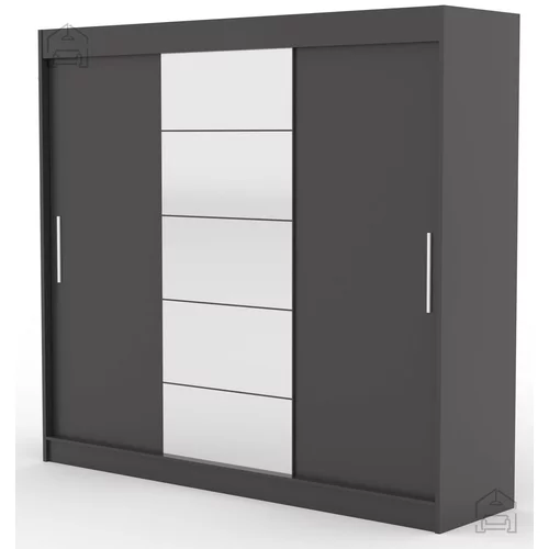 ADRK Furniture Garderobna omara z drsnimi vrati Erwin - 235 cm - antracit