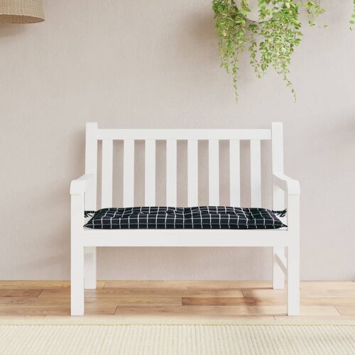  Jastuk za vrtnu klupu crni karirani 100x50x7 cm tkanina Oxford Cijene