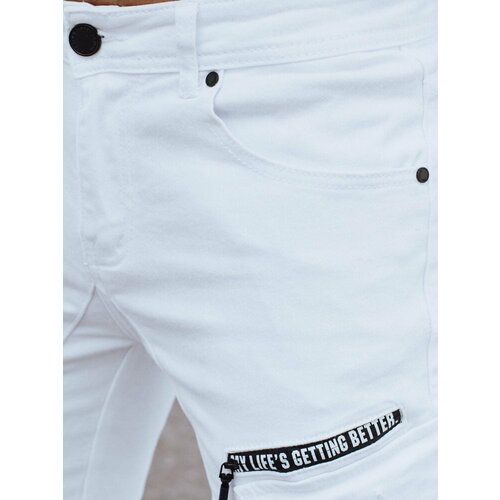 DStreet Men's Denim Cargo Pants White Slike