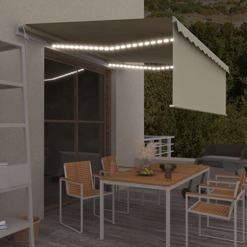  Automatska tenda s roletom i senzorom LED 4 x 3 m krem Cijene