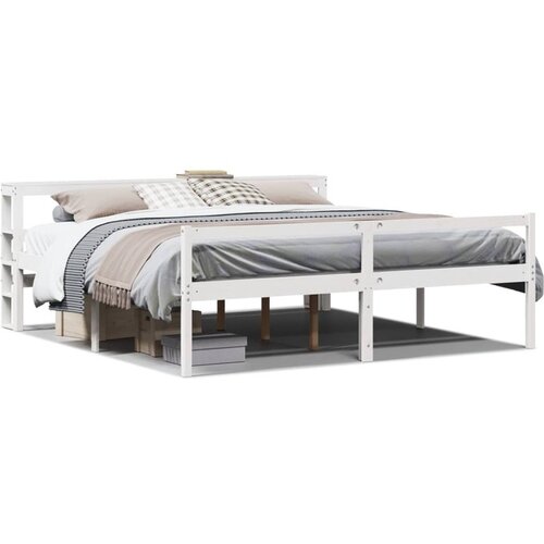 vidaXL Krevet za starije s uzglavljem bijeli 180x200 cm borovina Cijene
