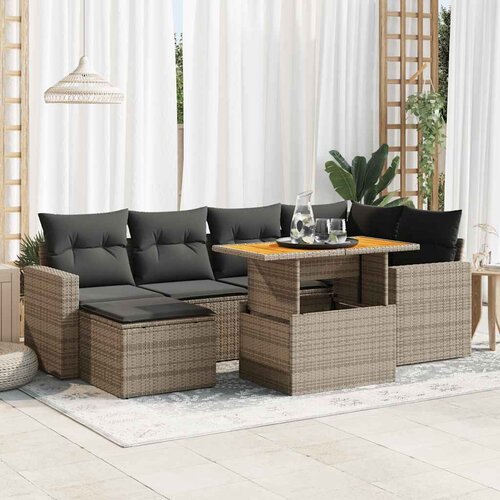  7-dijelni set vrtnih sofa sivi od poliratana Cijene