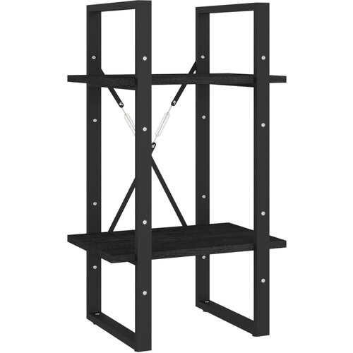 Maison Chic Knjižna omara - Knjižni regal 2-nadstropna črna 40x30x70 cm trdna borovina, (21726215) Cene