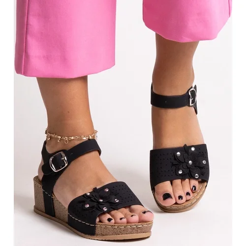 D/CEO Black sandals on a block heel Millo