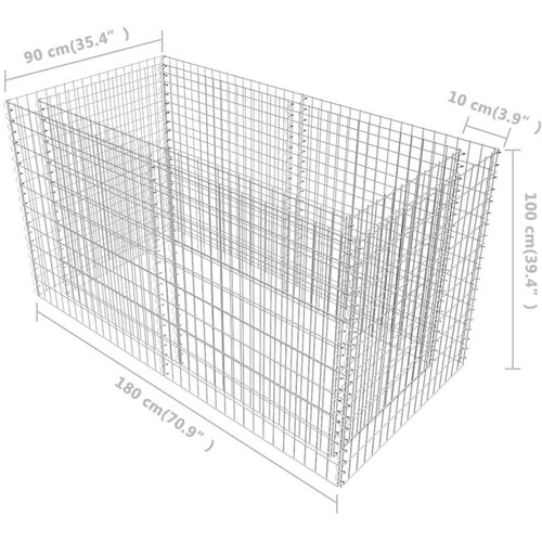  Gabionska sadilica čelična 180 x 90 x 100 cm srebrna Slike