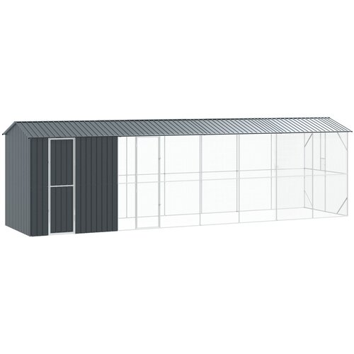 vidaXL Aviarna za ptice z raz&scaron;iritvijo antracit 210x838x247 cm jeklo, (22094835) Cene